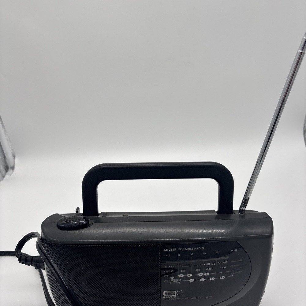 Magnavox AE2145 Portable AM FM TV Weather Radio Black . Tested And‎ Working. - Picture 7 of 15
